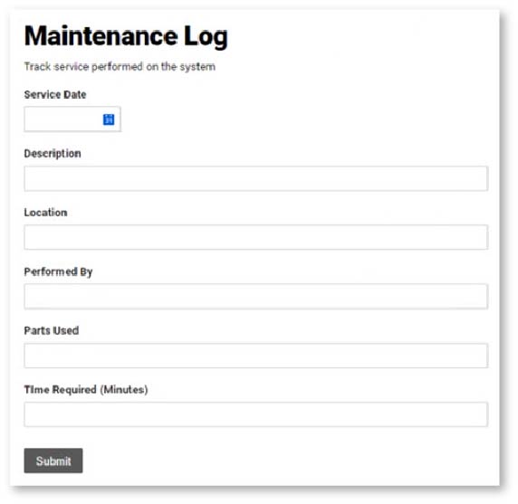 maintance log